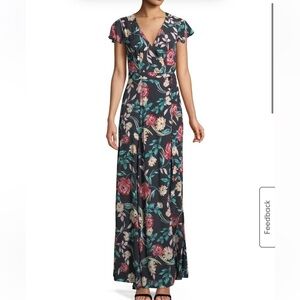 Lovers And Friends Kayla Floral-Print Wrap Maxi Dress Size small